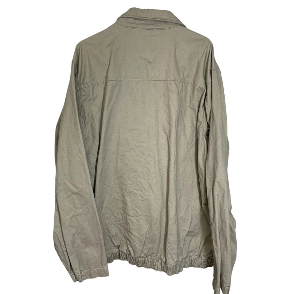 Chaps XLT Tan Harrington Jacket Full Zip Cotton Twill Khaki Preppy Grandpa Core